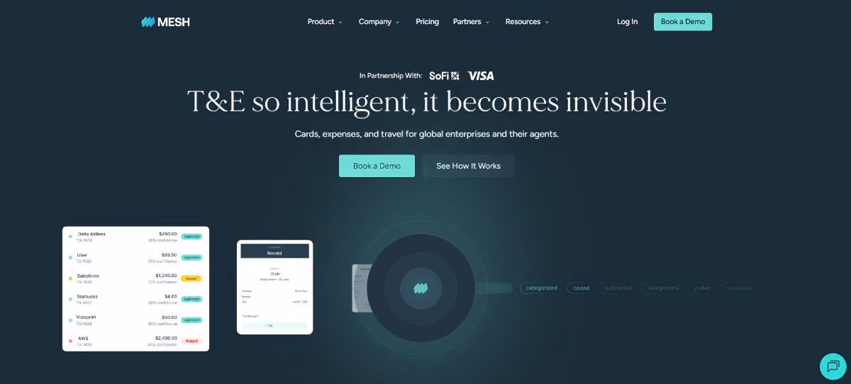 An image of Mesh's Homepage