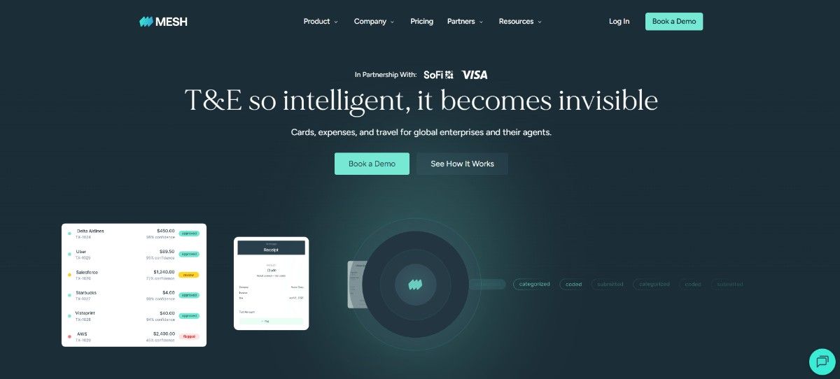 An image of Mesh's Homepage