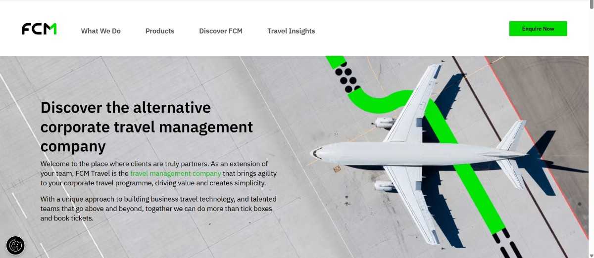 An Image showing FCM Travel's Homepage