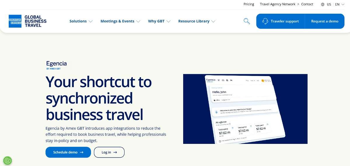 Egencia (Amex GBT) Homepage