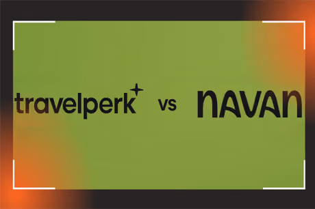 Title card displaying the TravelPerk and Navan logos over a green background