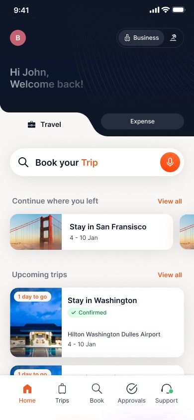 ITILITE's Mobile Platform showing new AI Voice search 