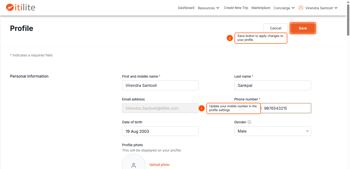 How do I update my mobile number? — screenshot 2