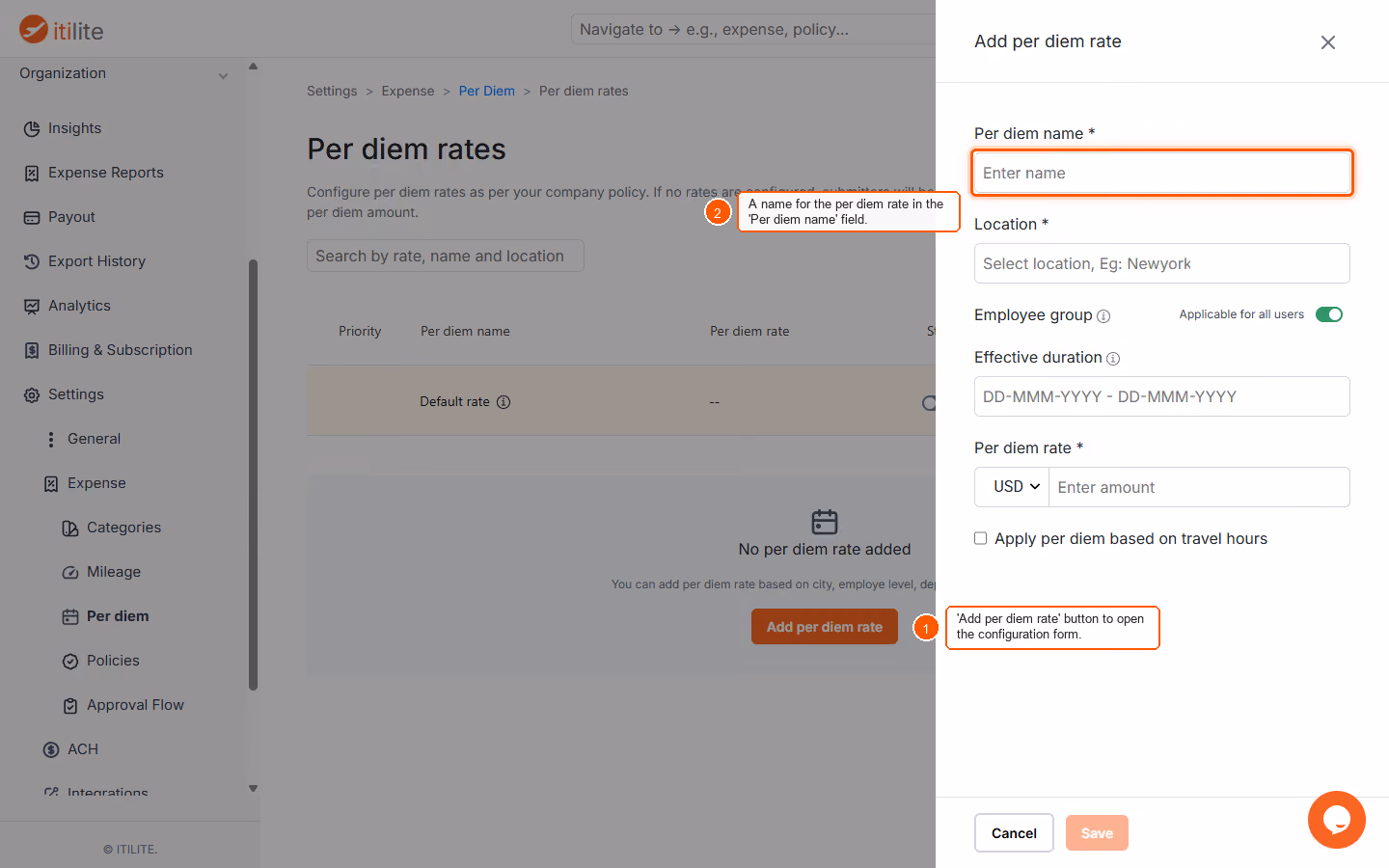 How to configure per diem category? — screenshot 2