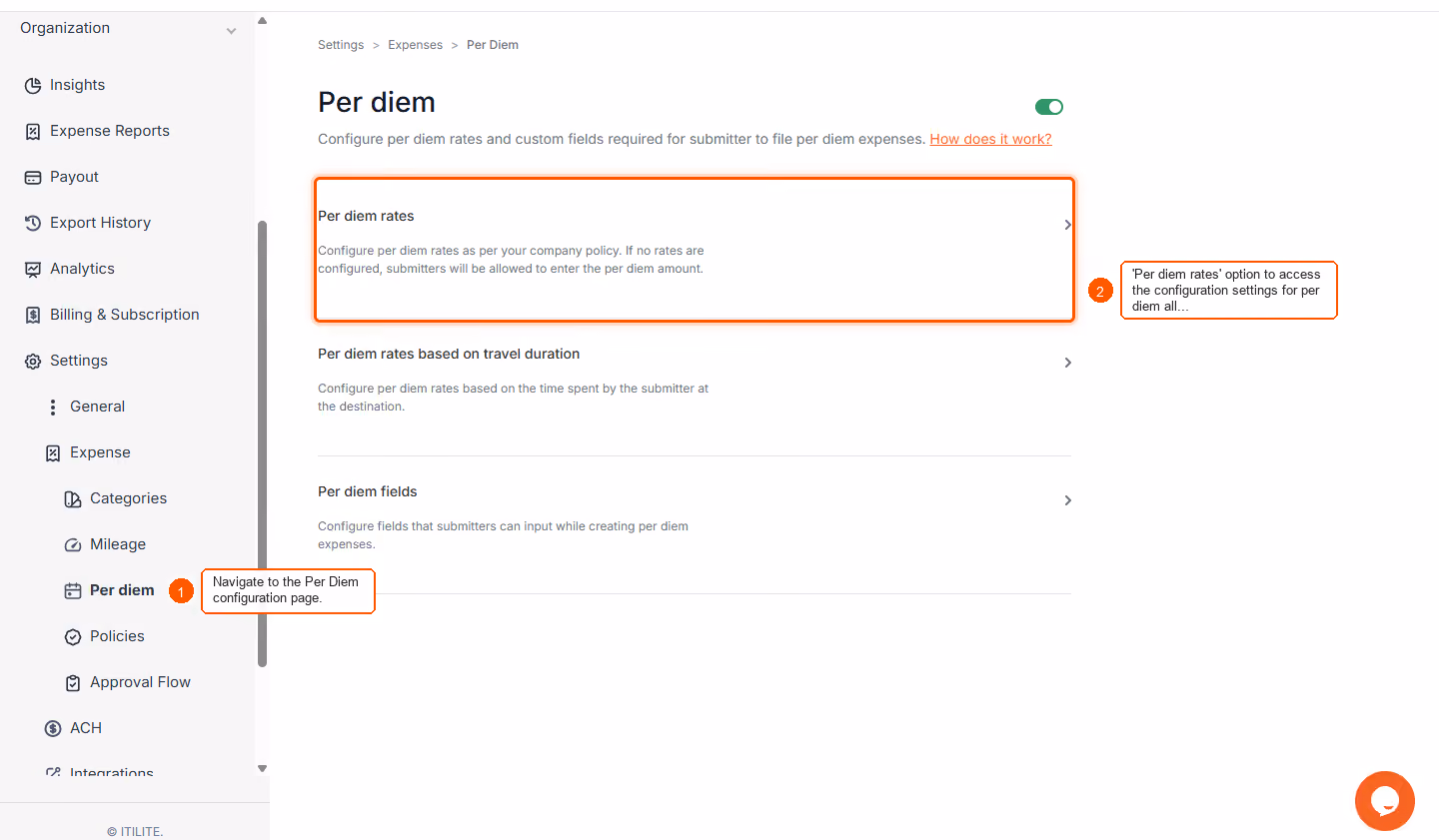 How to configure per diem category? — screenshot 1