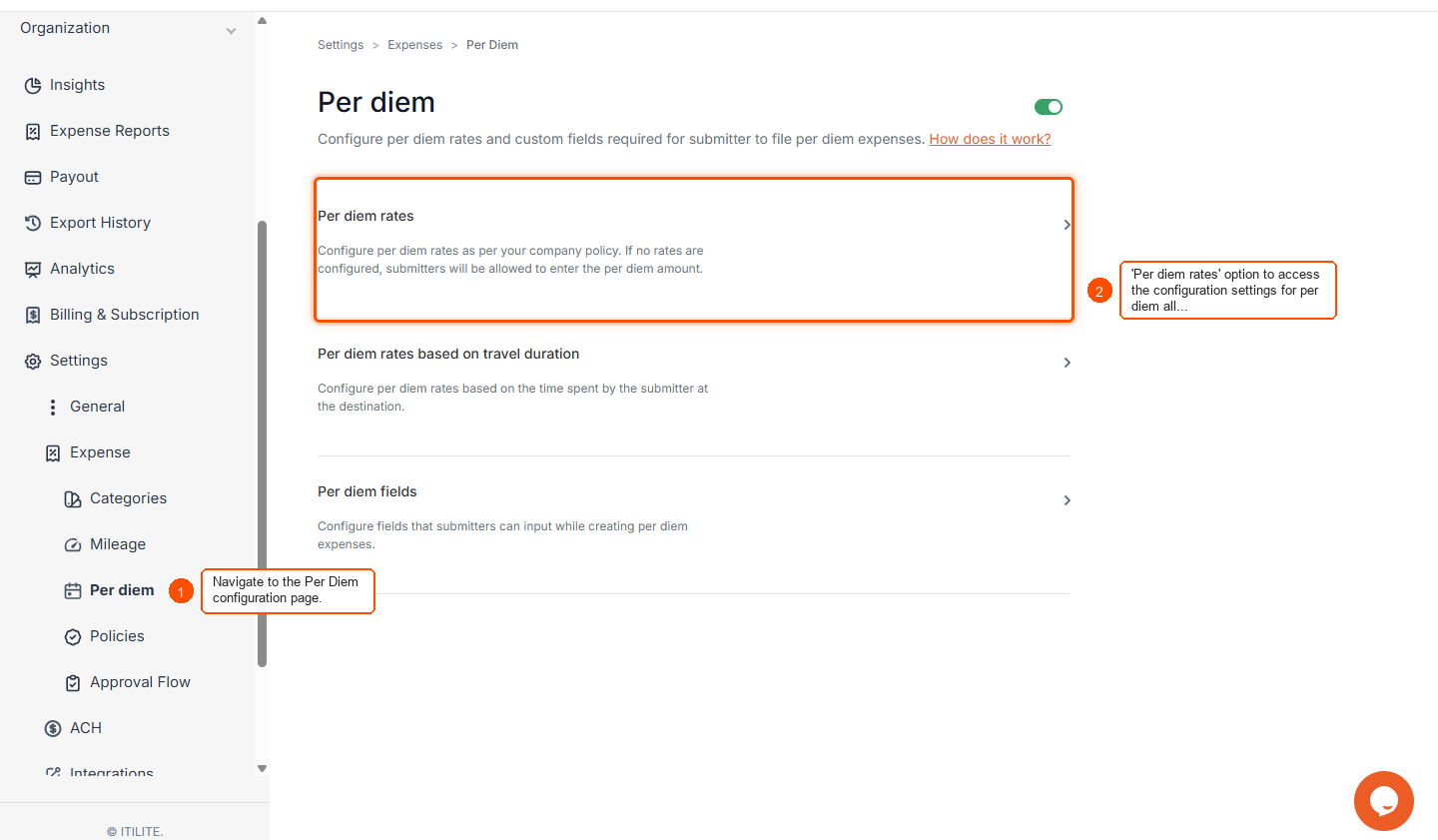How to configure per diem category? — screenshot 1