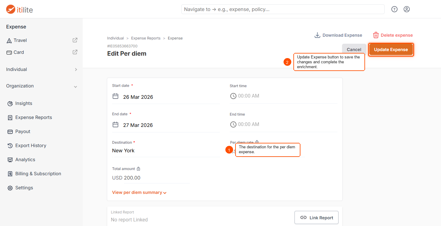 Unable to submit an expense/submit button is disabled — screenshot 4
