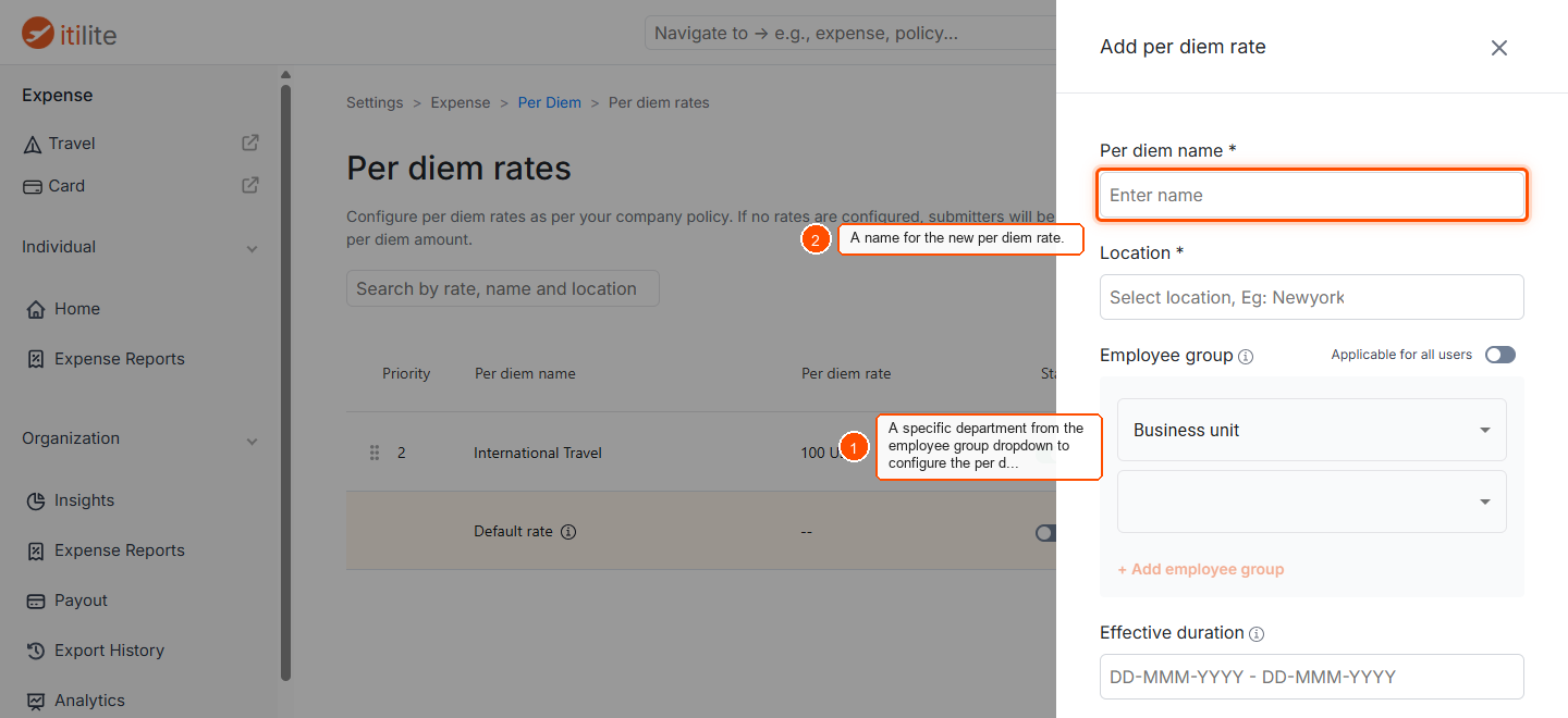 Can per diem rates be configured for individual departments? — screenshot 3