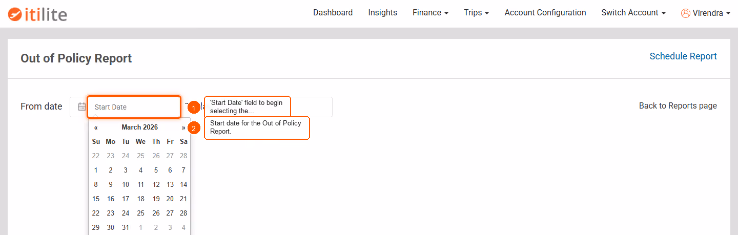 Out of policy report — screenshot 2