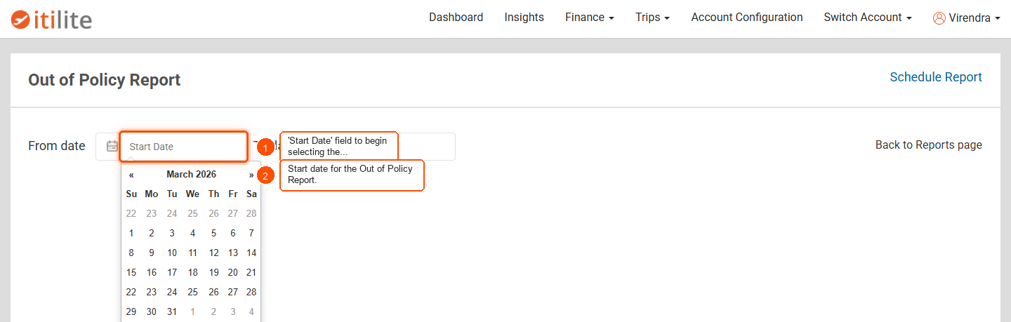 Out of policy report — screenshot 2