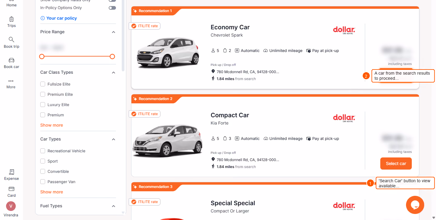 How can I book a car rental for my trip? — screenshot 5