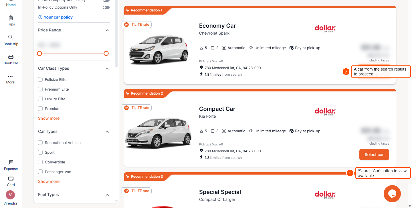 How can I book a car rental for my trip? — screenshot 5