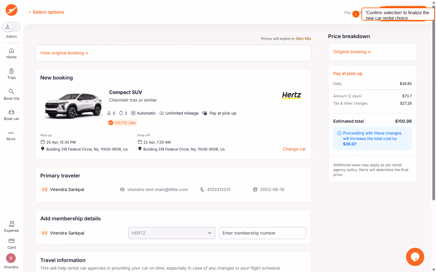 How to modify car rental bookings? — screenshot 5
