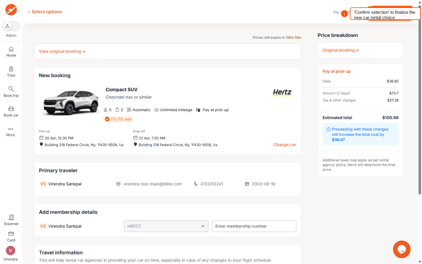 How to modify car rental bookings? — screenshot 5