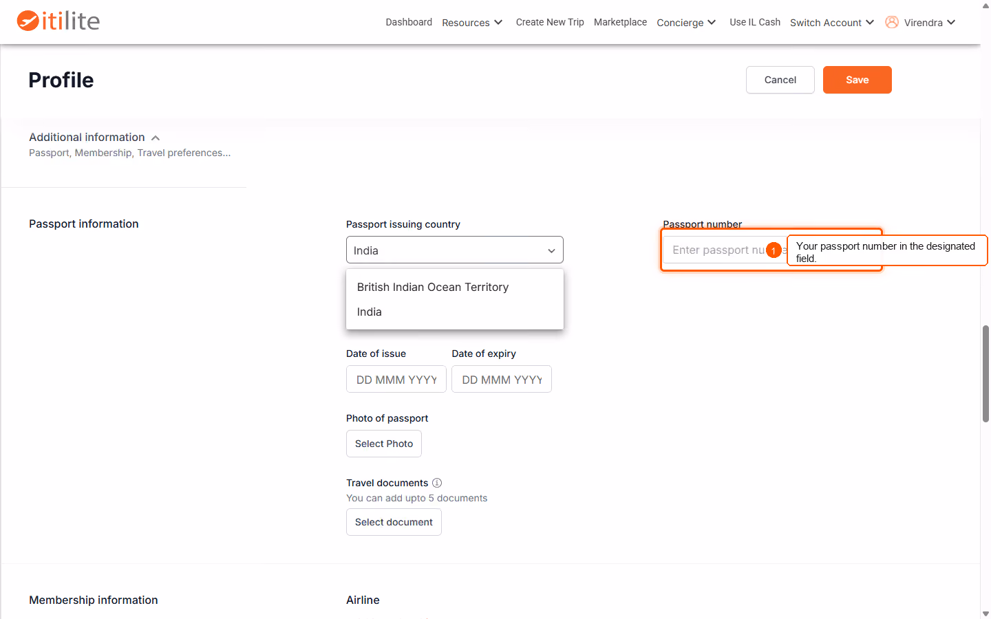 How to add my passport information? — screenshot 4