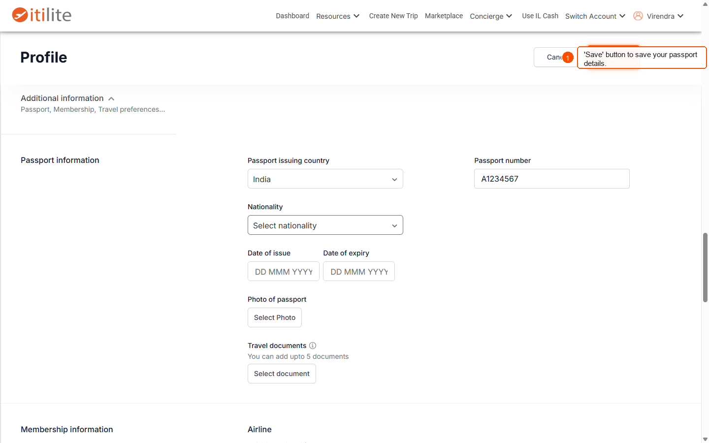 How to add my passport information? — screenshot 5
