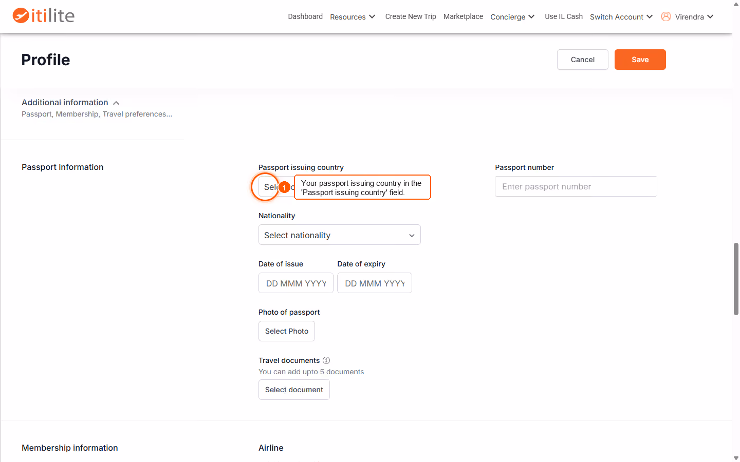 How to add my passport information? — screenshot 3