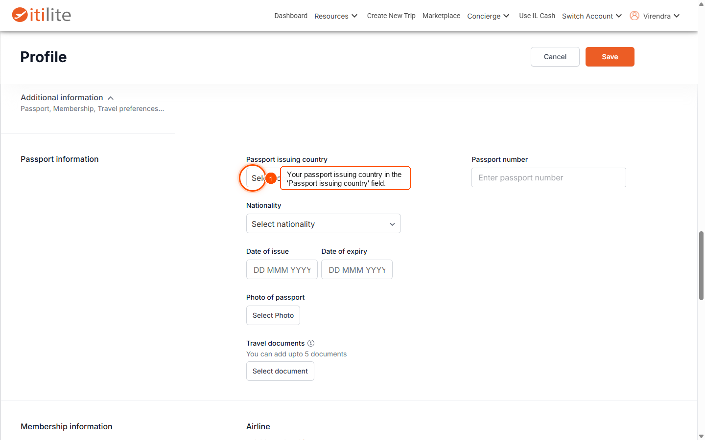 How to add my passport information? — screenshot 3