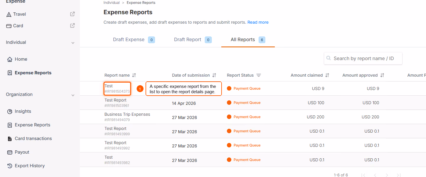 How to check approval status for submitted report? — screenshot 2