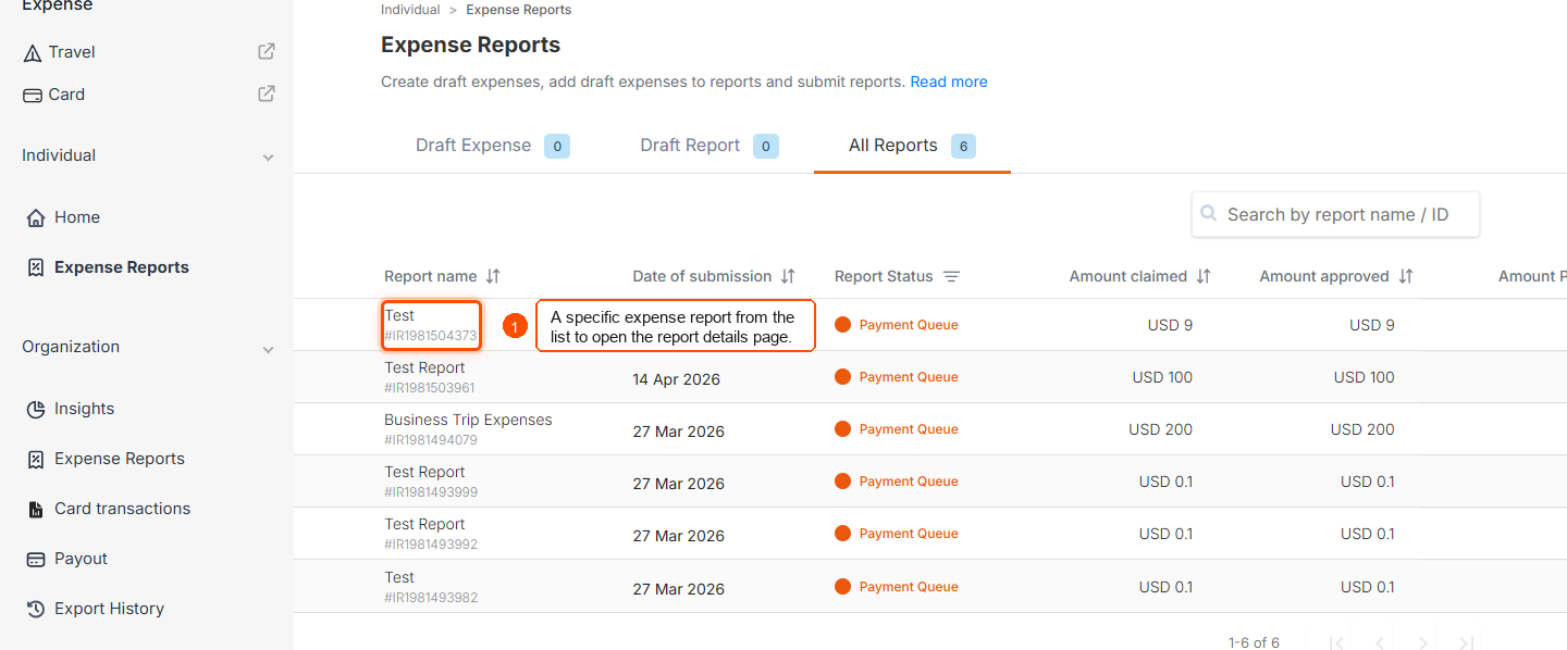 How to check approval status for submitted report? — screenshot 2