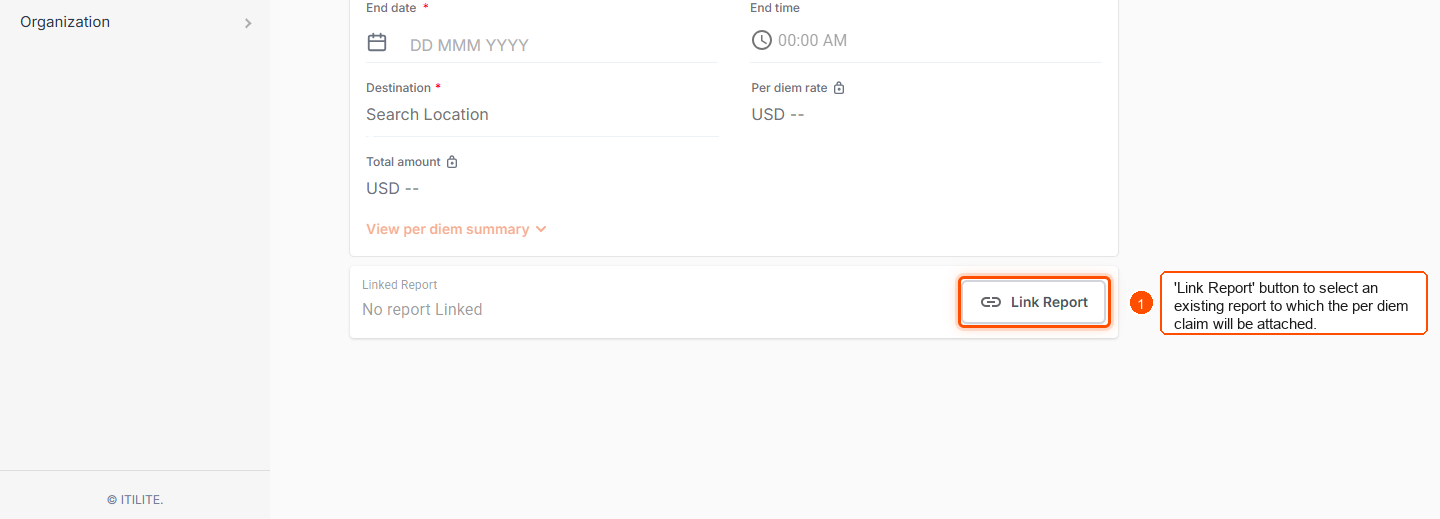 How do I add a per diem claim to an existing report? — screenshot 3