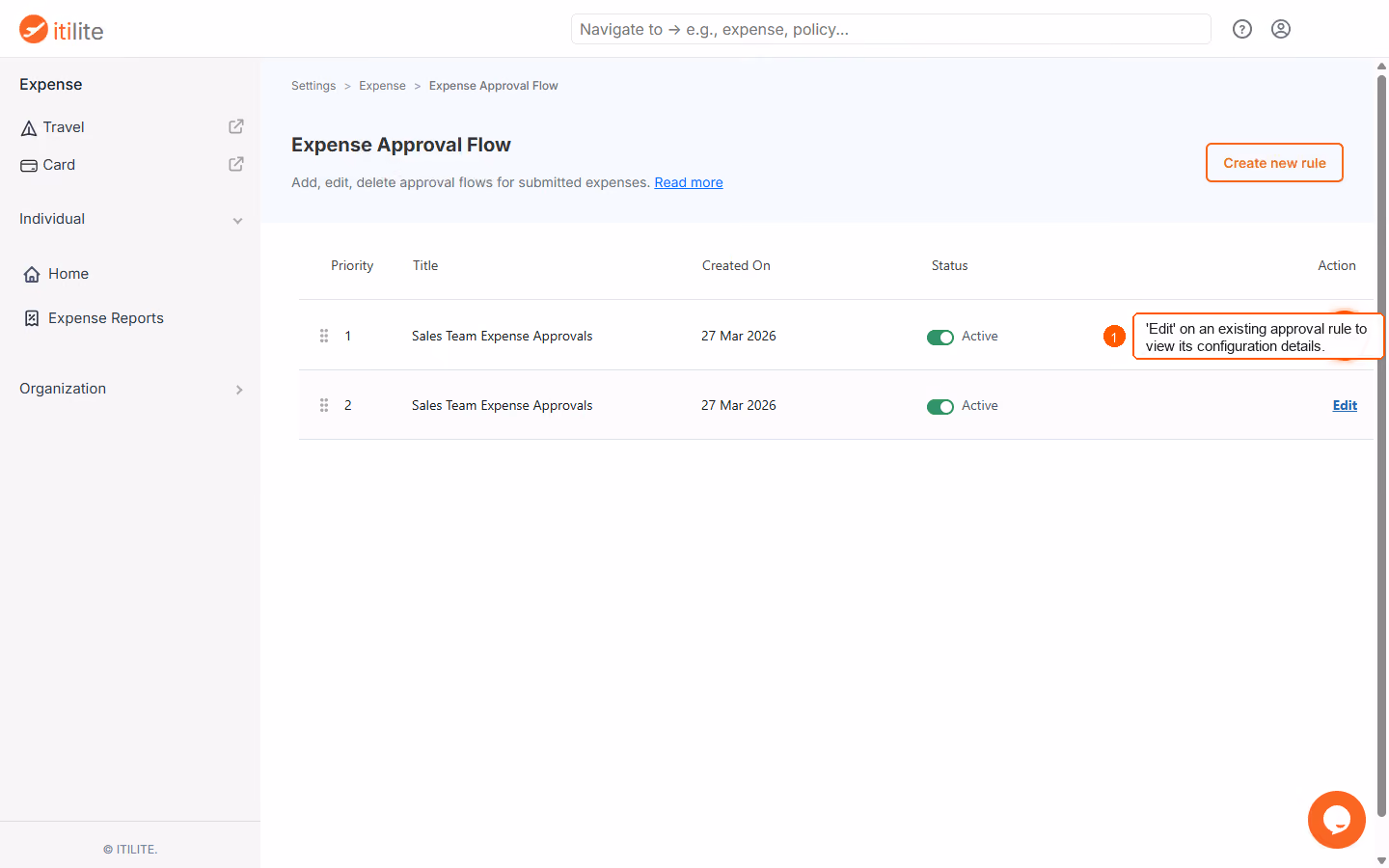 Organization – approval flow — screenshot 3