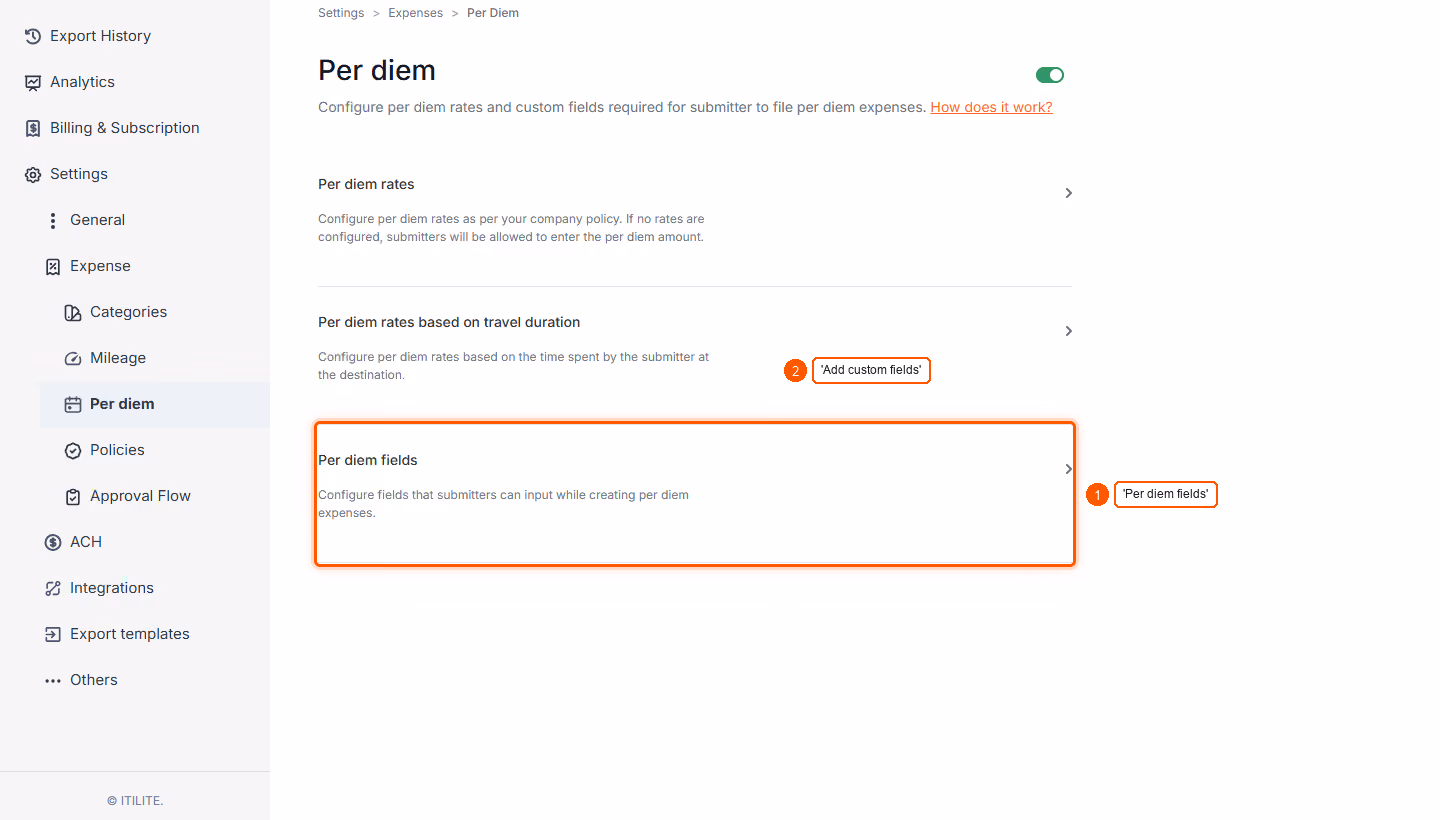 Is There A Way To Collate Receipts From Users On Per Diem? — screenshot 1