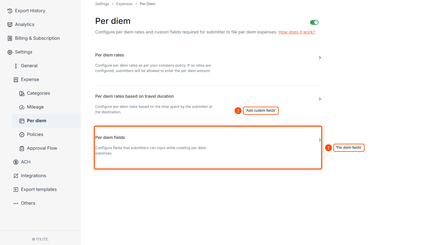 Is There A Way To Collate Receipts From Users On Per Diem? — screenshot 1