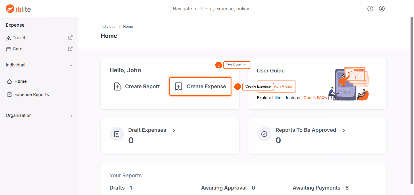 How To Create A Per Diem Expense? — screenshot 1