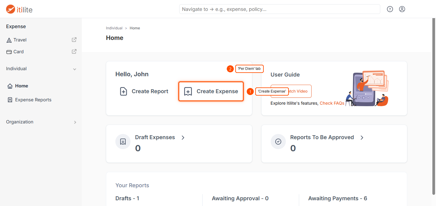 How To Create A Per Diem Expense? — screenshot 1