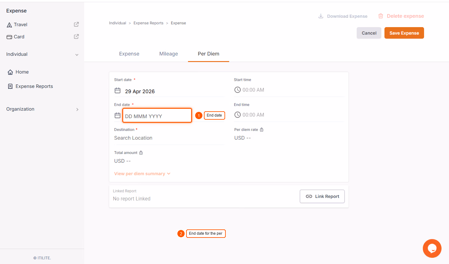 How To Create A Per Diem Expense? — screenshot 3