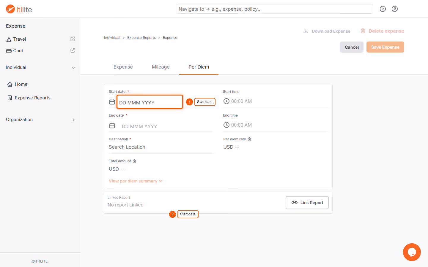 How To Create A Per Diem Expense? — screenshot 2