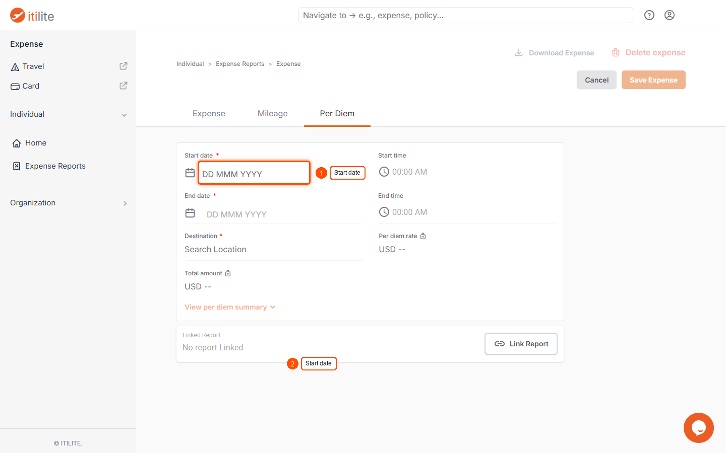 How To Create A Per Diem Expense? — screenshot 2
