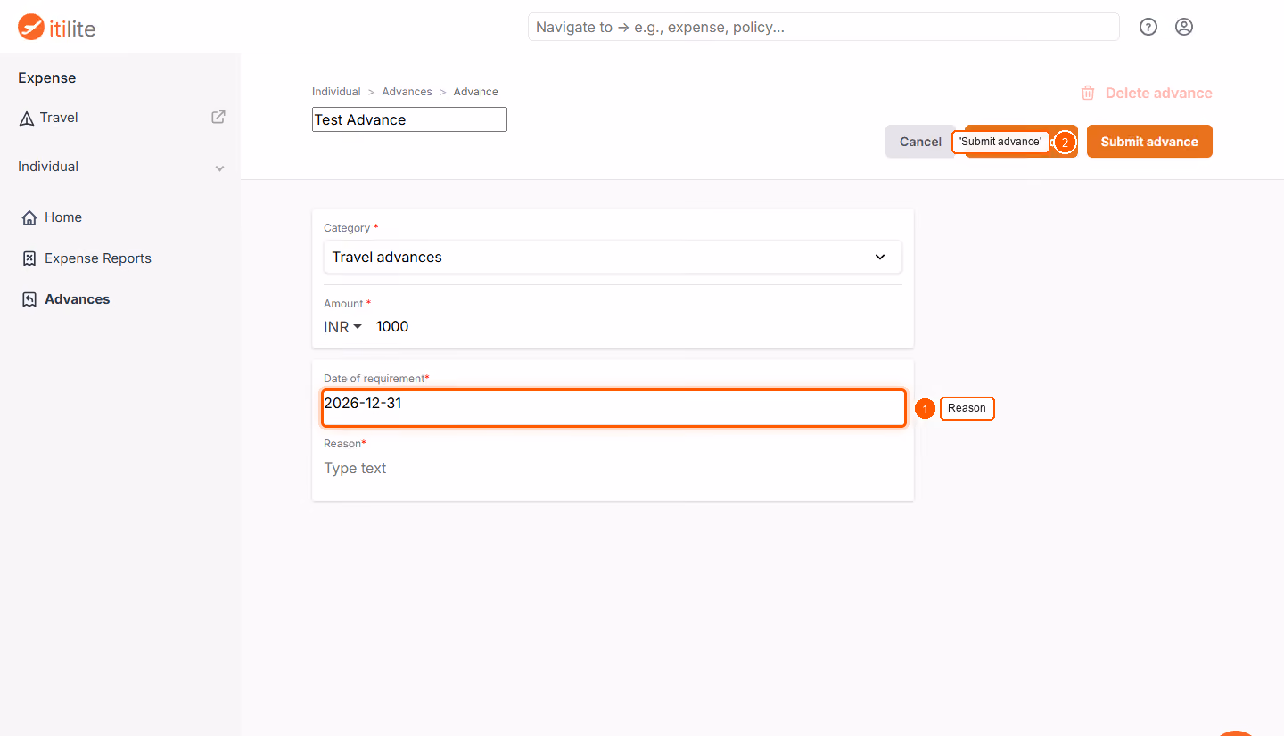 How To Create Advances? — screenshot 4
