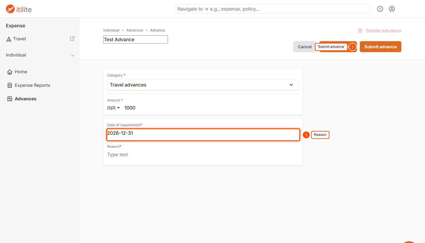 How To Create Advances? — screenshot 4