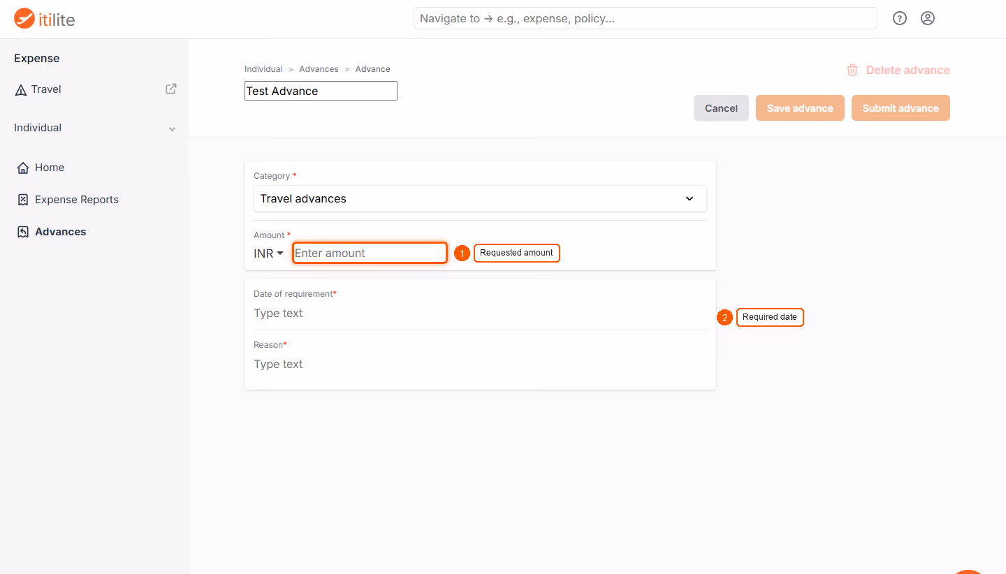 How To Create Advances? — screenshot 3