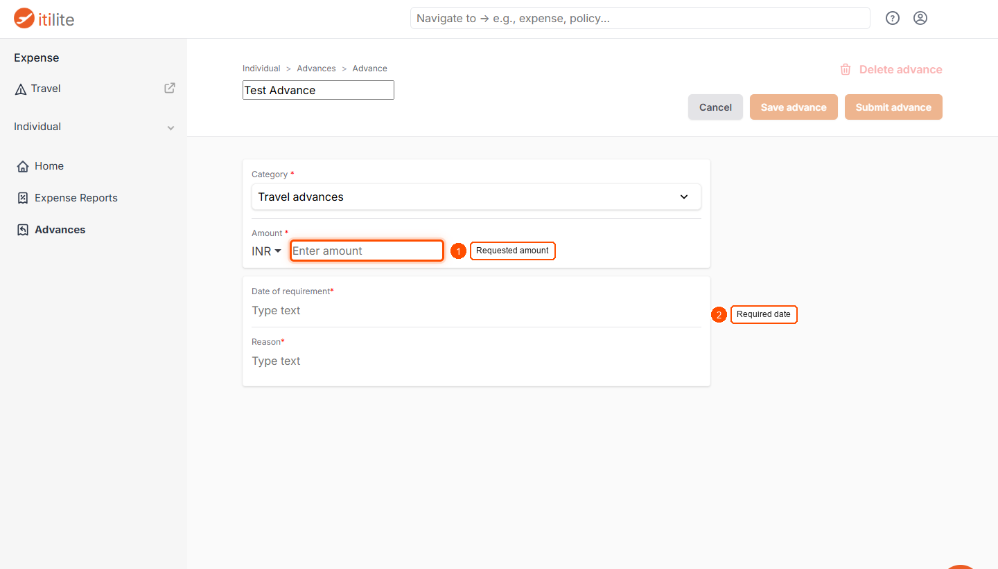 How To Create Advances? — screenshot 3