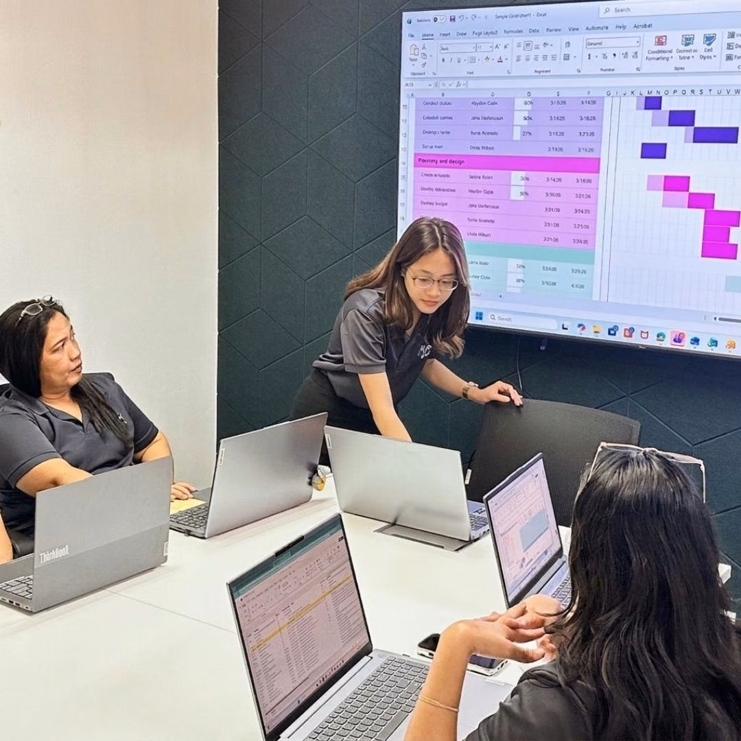 Lynk Global offshore staff working in a professional office environment in the Philippines