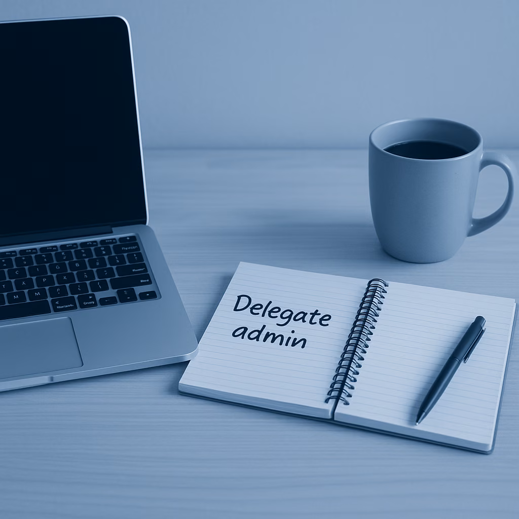 Small business owner outsourcing admin and bookkeeping tasks