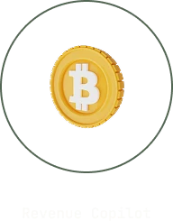 Single gold Bitcoin coin with white Bitcoin symbol.