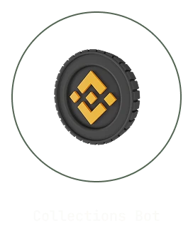 3D black circular coin with the Binance logo in yellow on it.