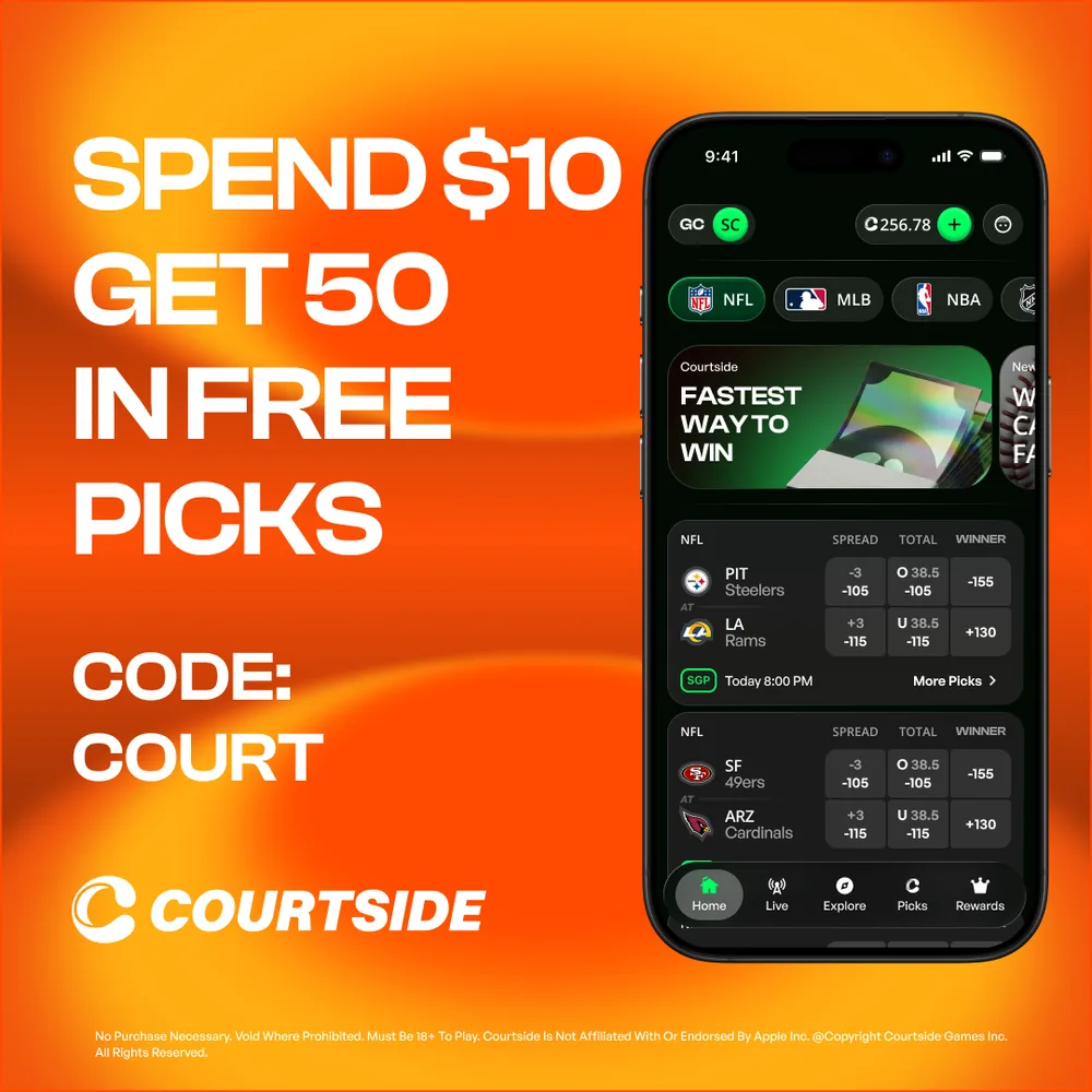 Courtside promo code COURT — Spend $10, Get 50 in Free Picks sign-up offer