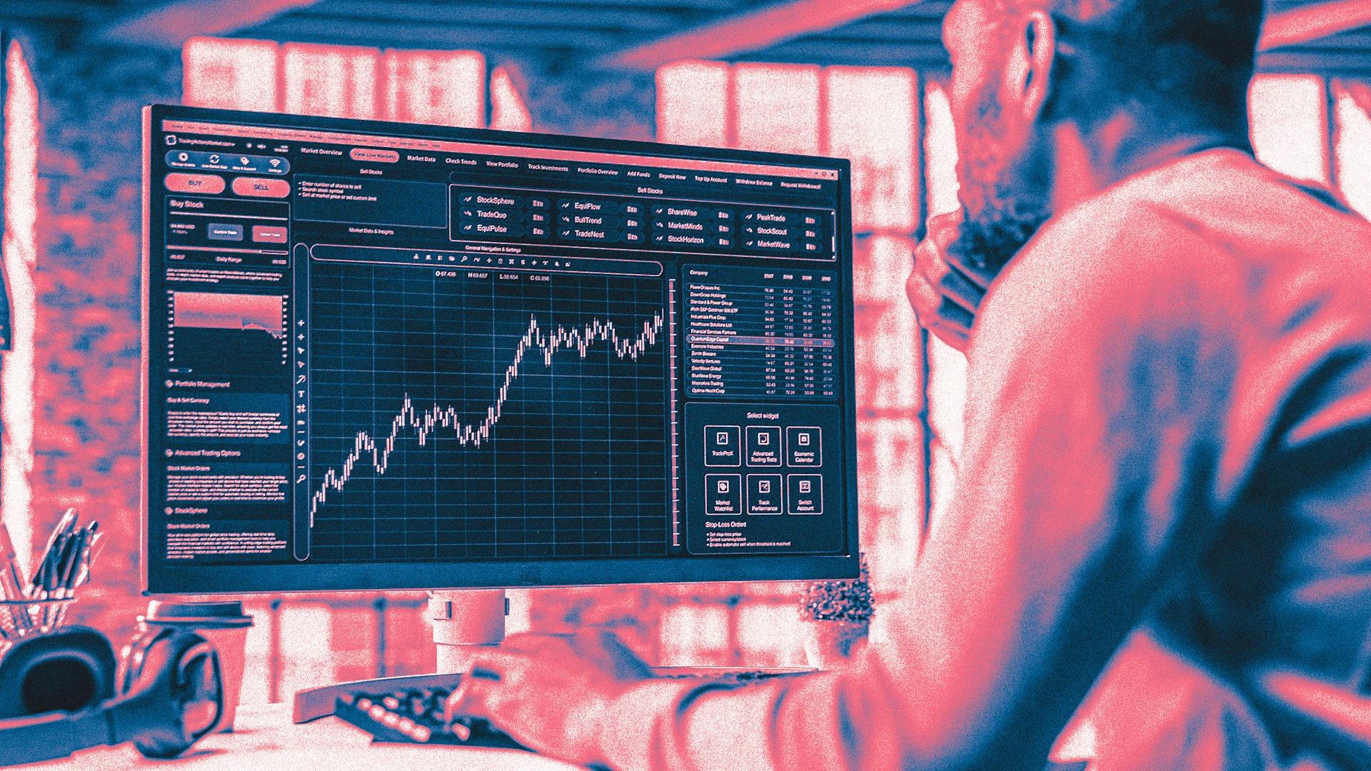 man looking at a trading chart - How to Stock Volatility