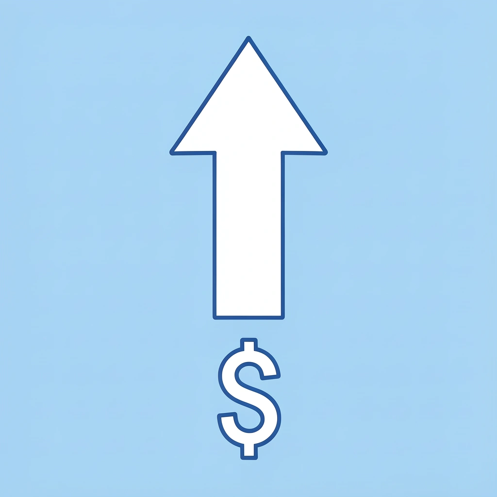 Upward arrow showing financial growth from small personal capital to larger firm-backed trading income