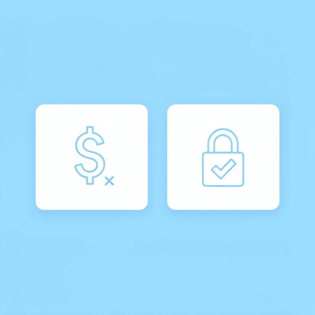 Before and after comparison showing traditional double-payment structure crossed out and replaced with single evaluation fee