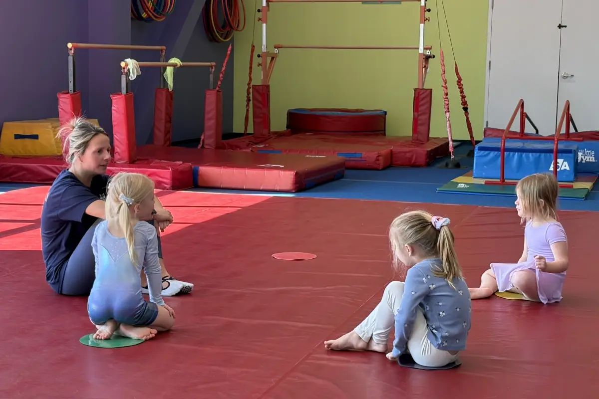 Instructor leading a toddler class at The Little Gym in Huntersville