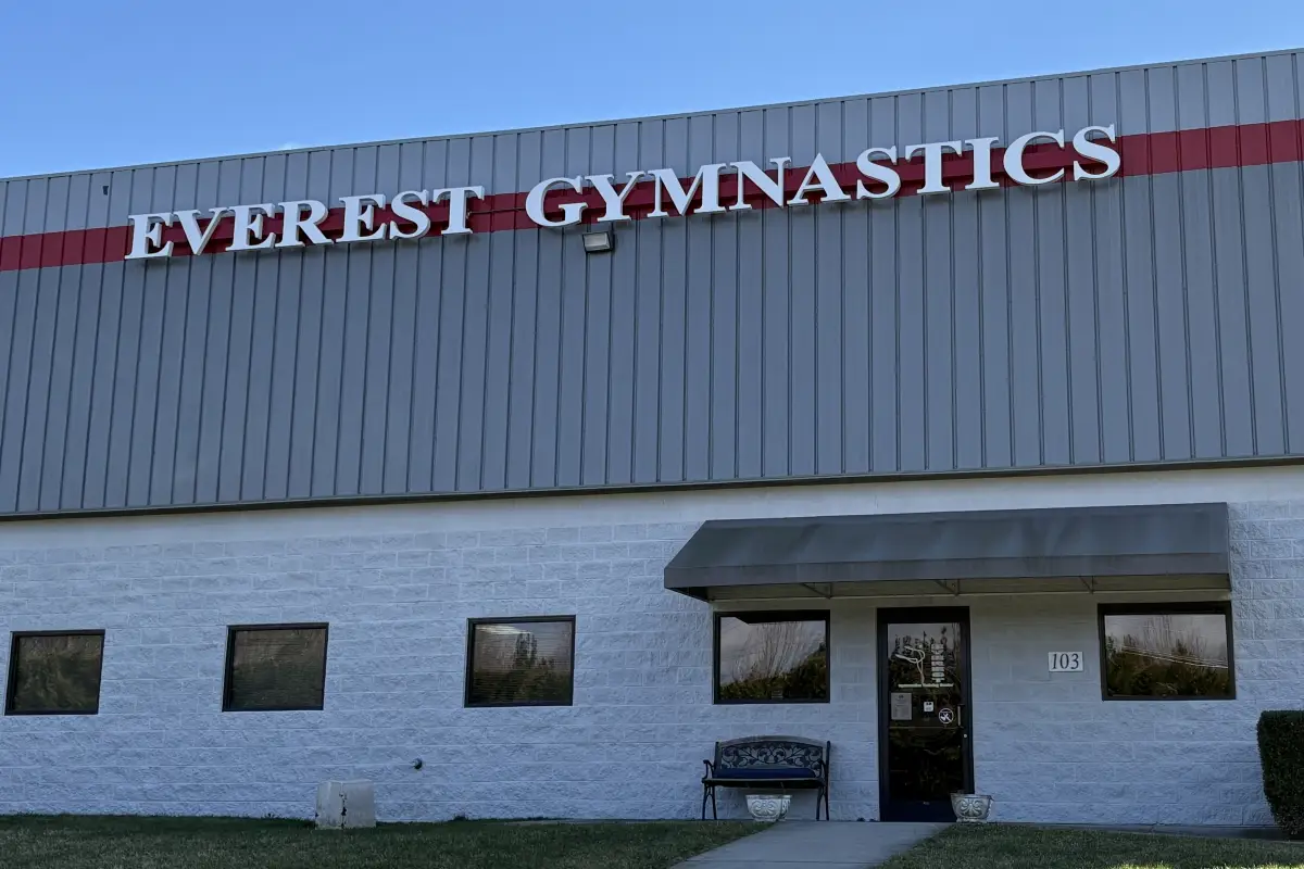 Building exterior of Everest Gymnastics Training Center in Huntersville