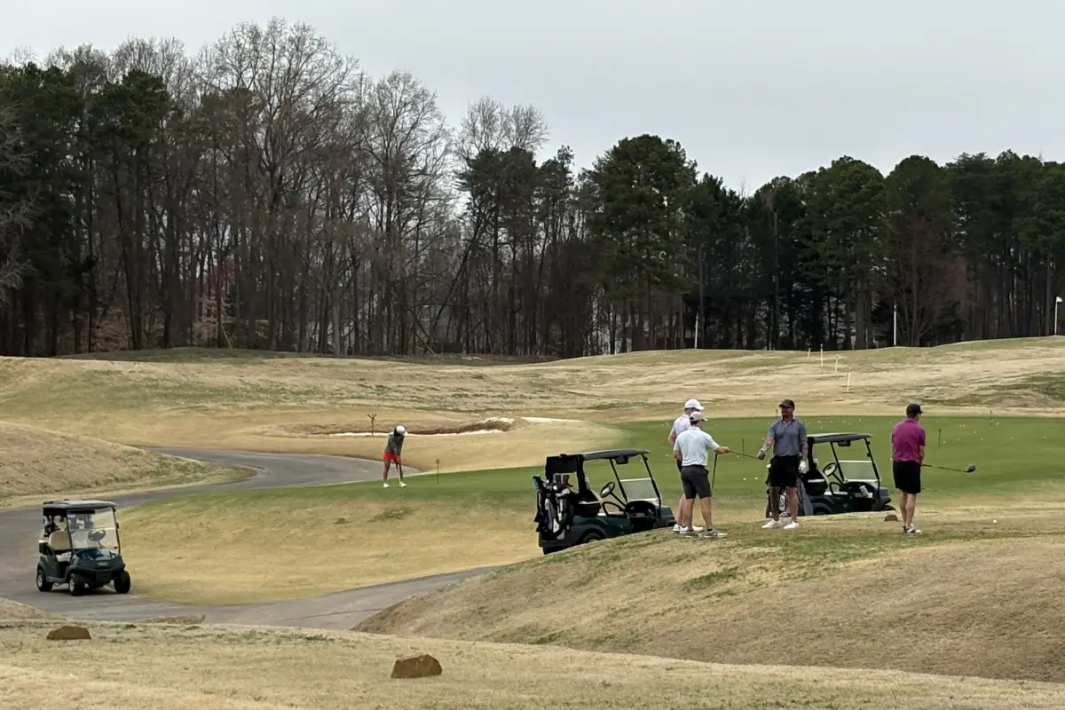 Golfers on the NorthStone Country Club golf course