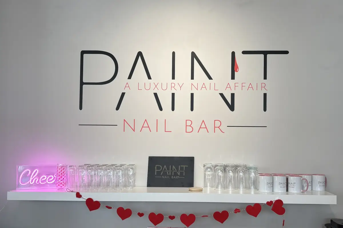 PAINT Nail Bar interior wall with logo