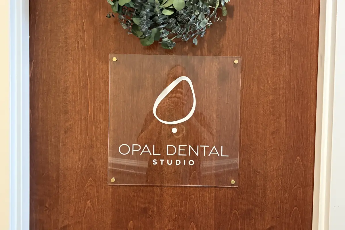 Door and logo for Opal Dental Studio